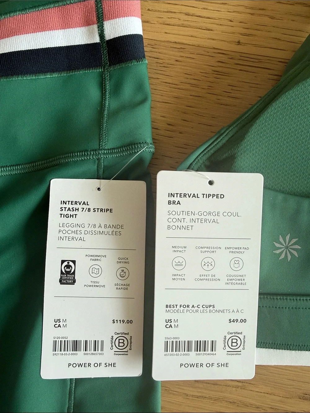 Athleta Green Set- Leggings with Matching Sports Bra - Picture 12 of 12